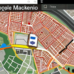 **Image Prompt:**  A digital map of Skopje, North Macedonia, highlighting local police station locations. Overlay the Google Maps interface with police station icons clearly visible. Include some blurred-out landmarks or points of interest in the background to add context.