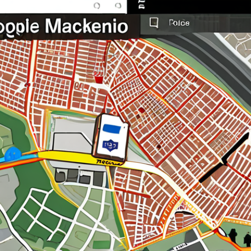 Home 19 **Image Prompt:** A digital map of Skopje, North Macedonia, highlighting local police station locations. Overlay the Google Maps interface with police station icons clearly visible. Include some blurred-out landmarks or points of interest in the background to add context.